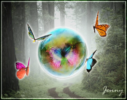 A digital composition I made when I was 11: Butterfly Realm