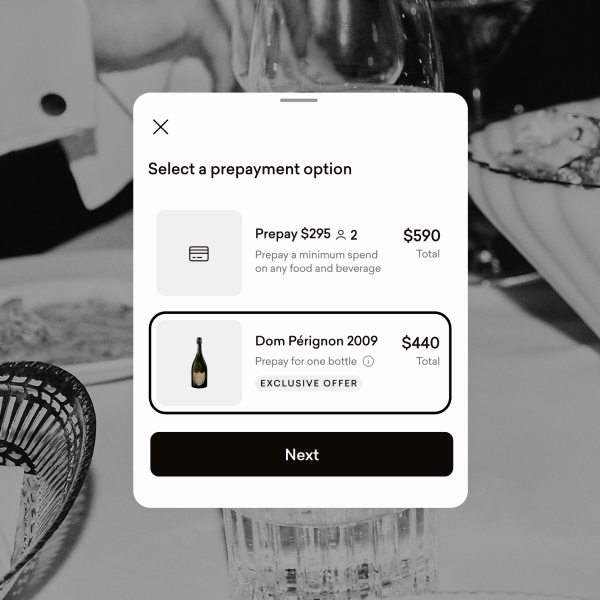 Reserve with Dom Pérignon
